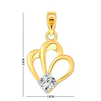 Vighnaharta Trendy Design Solitaire CZ Gold and Rhodium Plated Alloy Pendant with Chain for Girls and Women - [VFJ1215PG]-thumb1