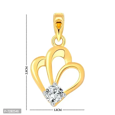 Vighnaharta Trendy Design Solitaire CZ Gold and Rhodium Plated Alloy Pendant with Chain for Girls and Women - [VFJ1215PG]-thumb2