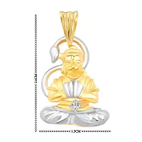 Vighnaharta Tapasvi Hanuman CZ Gold and Rhodium Plated Alloy Pendant for Men and Boys - [VFJ1094PG]-thumb1