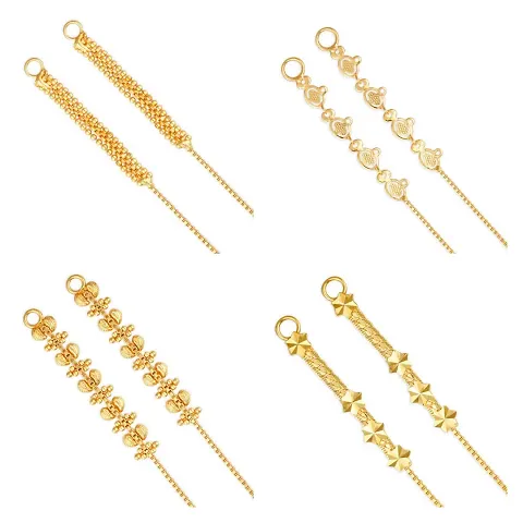 Trendy Golden Brass Ear Cuff For Womens (Pack Of 4)