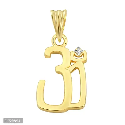 Vighnaharta 3D Om Gold and Rhodium Plated Brass God Pendant for Women