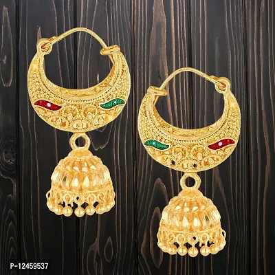 Earrings Shimmering Beautiful CZ push back Jhumki earring for Women and Girls