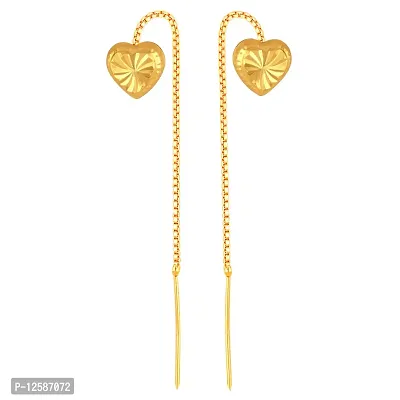 Golden Brass Cubic Zirconia Ear Cuff Earrings For Women-thumb0