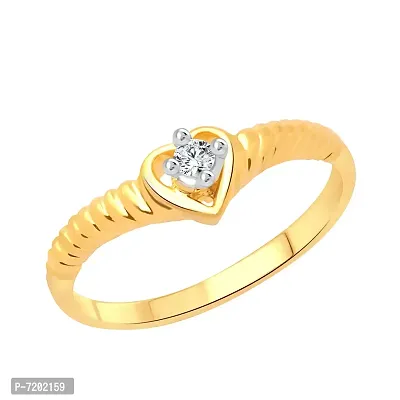 Vighnaharta Valentine Gift Rope Design Heart CZ Gold and Rhodium Plated Alloy Ring for Women and Girls - [VFJ1199FRG14]-thumb0
