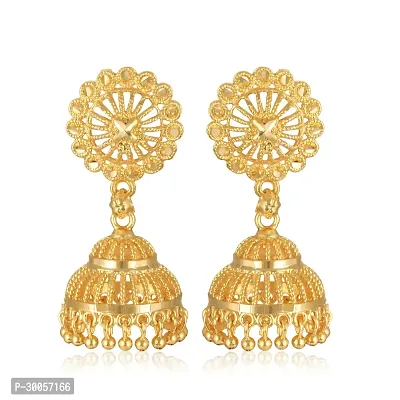 Beautiful Golden Brass Jhumkas For Women