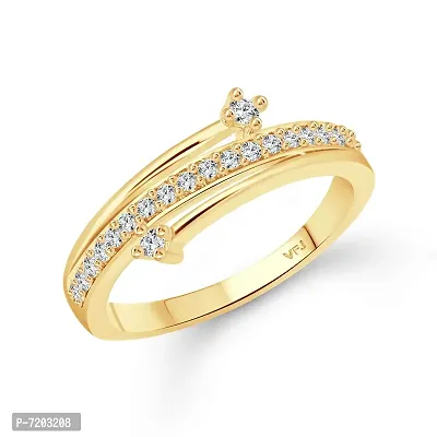 Vighnaharta Beauty Craft (CZ) Gold Ring - (VFJ1592FRG11)