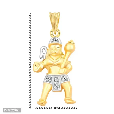 Vighnaharta Lord Maruti CZ Gold and Rhodium Plated Alloy Pendant for Men and Boys - [VFJ1093PG]-thumb2