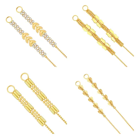 Trendy Golden Brass Ear Cuff For Womens (Pack Of 4)