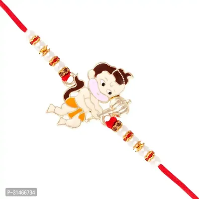 Veena Ganesh Bal Hanuman Combo Cartoons Gold And Rhodium Plated Alloy Kids Rakhi For Lovely Brother-thumb3