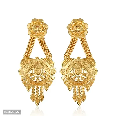 Beautiful Gold Plated Drop Earring For Women And Girls-thumb0