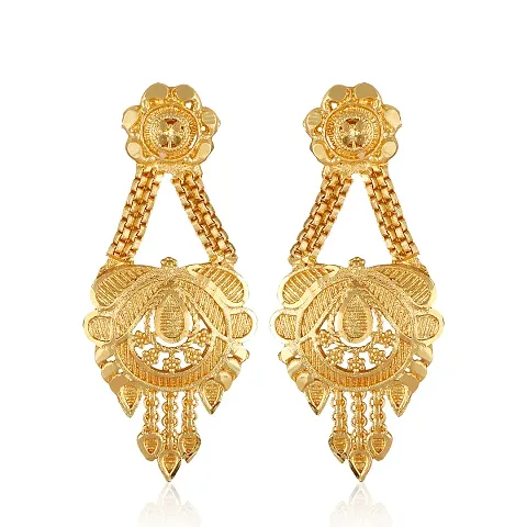 Beautiful Gold Plated Alloy Meena Kannchain Jhumka Earrings