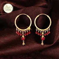 Golden Brass Cubic Zirconia Jhumkas Earrings For Women-thumb1