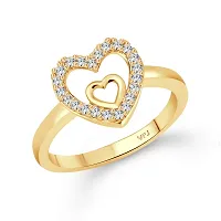 Vighnaharta Silver Royal Heart Designer Ring with Scented Velvet Rose Ring Box for Women and Girls and Your Valentine. [VFJ1585SCENT- ROSE-G14 ]-thumb1