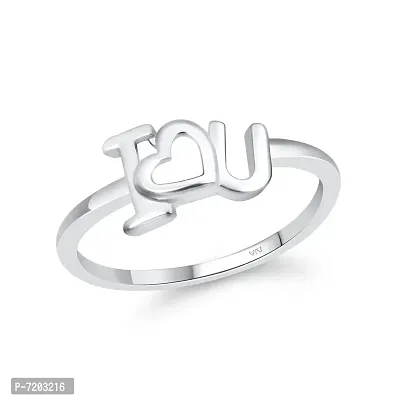 Vighnaharta Initial I LOVE YOU Rhodium Plated Ring For Girls [VFJ1627FRR7]
