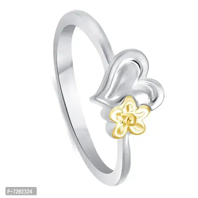 Vighnaharta Valentine Gift Flory Heart Rhodium Plated Ring - [VFJ1115FRR16]-thumb2