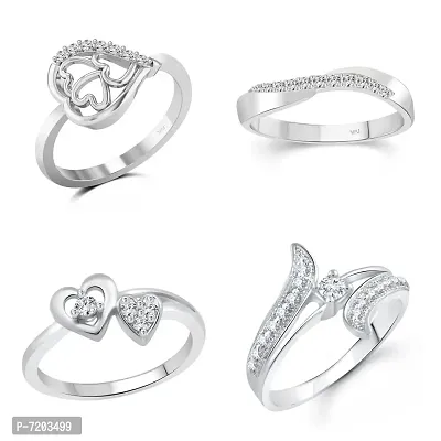 Vighnaharta Twinkling Charming Rings Rhodium Plated For women and Girls VFJ1002-1124-1523-1518FRR