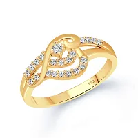 Vighnaharta Flower Shine CZ Gold Plated Alloy Finger Ring with Scented Velvet Rose Ring Box for women and girls and your Valentine.-thumb1