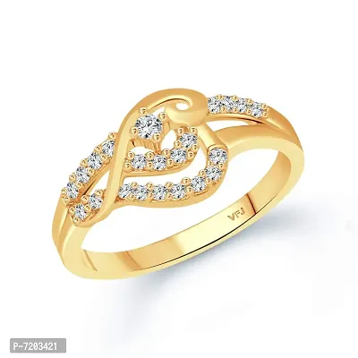 Vighnaharta Flower Shine CZ Gold Plated Alloy Finger Ring with Scented Velvet Rose Ring Box for women and girls and your Valentine.-thumb2