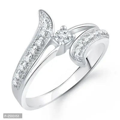 Beauty Craft (CZ) Rhodium Plated Alloy Ring for wmen and Girls- [VFJ1002FRR]