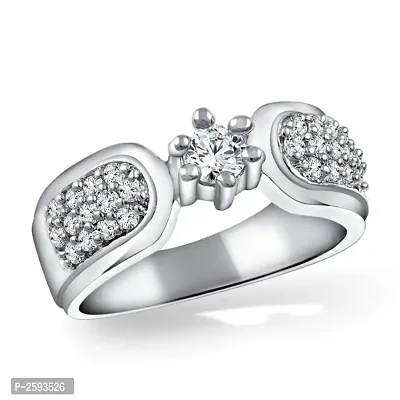 Stylo Queen (CZ) Rhodium Plated Alloy Ring for Women and Girls - [VFJ1008FRR]
