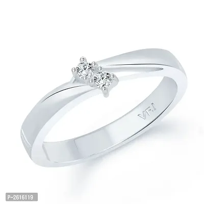 Simply Band (CZ) Rhodium Plated alloy Ring for Women and Girls- [VFJ1035FRR]