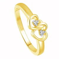 Dual Heart (CZ) Gold and Rhodium Plated alloy Ring for Women and Girls - [VFJ1047FRG]-thumb1