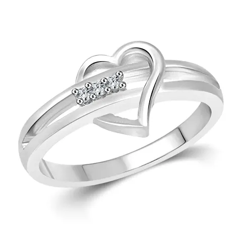 Trendy CZ Rhodium Plated Alloy Ring