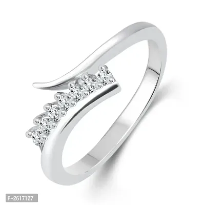 Silvo Beauty (CZ) Rhodium Plated alloy Ring for women and Girls - [VFJ1077FRR]