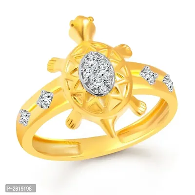 Divine Turtle CZ Gold and Rhodium Plated alloy Ring for Women and Girls - [VFJ1090FRG]