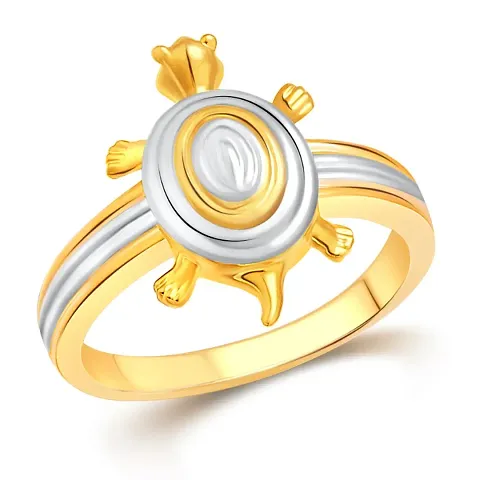 Tortoise CZ Gold and Rhodium Plated alloy Ring