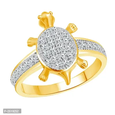 Micro Tortoise CZ Gold and Rhodium Plated alloy Ring for Women and Girls - [VFJ1100FRG]