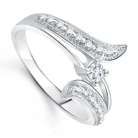 Beauty Craft (CZ) Rhodium Plated Alloy Ring for wmen and Girls- [VFJ1002FRR]-thumb1