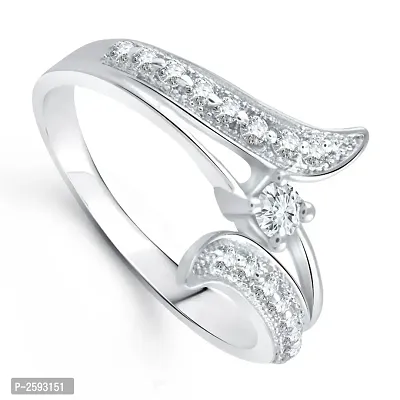 Beauty Craft (CZ) Rhodium Plated Alloy Ring for wmen and Girls- [VFJ1002FRR]-thumb2