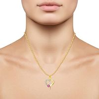 Golden Alloy Flower Heart Initial A Pendant For Womens-thumb1