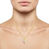 Golden Alloy Flower Heart Initial D Pendant For Womens-thumb1