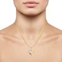 Golden Alloy Flower Heart Initial N Pendant For Womens-thumb1