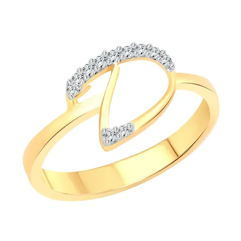 Name Initials Gold and Rhodium Plated Alloy Rings