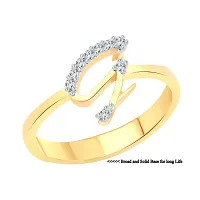initial ''G'' Letter (CZ) Gold and Rhodium Plated Alloy Ring for Women and Girls-thumb1