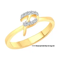 initial ''P'' Letter (CZ) Gold and Rhodium Plated Alloy Ring for Women and Girls-thumb1