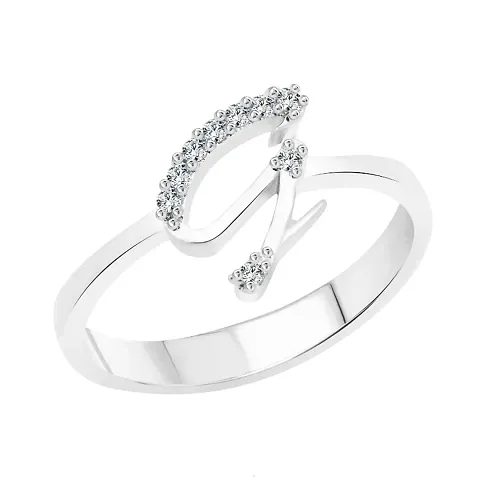 Initials Rhodium Plated Alloy Rings