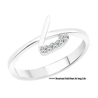 initial ''L'' Alphabet (CZ) Silver and Rhodium Plated Alloy Ring for Women and Girls-thumb1