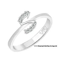 initial ''S'' Alphabet (CZ)  Rhodium Plated Alloy Ring for Women and Girls-thumb1