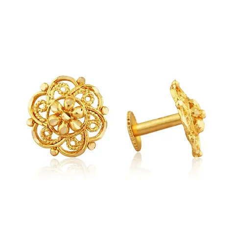 Traditional South Screw Back Alloy and Micron Plated Round Earring