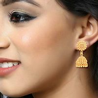 Traditional Jhumki Alloy Gold and Micron Plated Jhumki Earring-thumb2