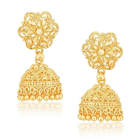 American Diamond Gold Plated Jhumki Earrings