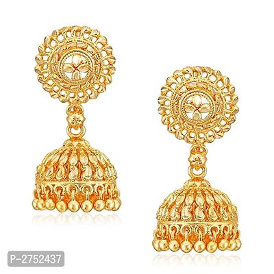 Traditional Jhumki Alloy Gold and Micron Plated Jhumki Earring-thumb0