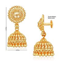 Traditional Jhumki Alloy Gold and Micron Plated Jhumki Earring-thumb1