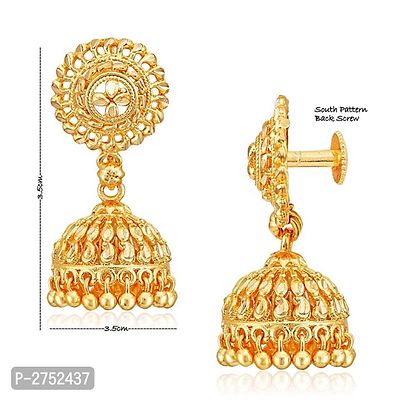 Traditional Jhumki Alloy Gold and Micron Plated Jhumki Earring-thumb2