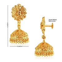 Traditional Jhumki Alloy Gold and Micron Plated Jhumki Earring-thumb1