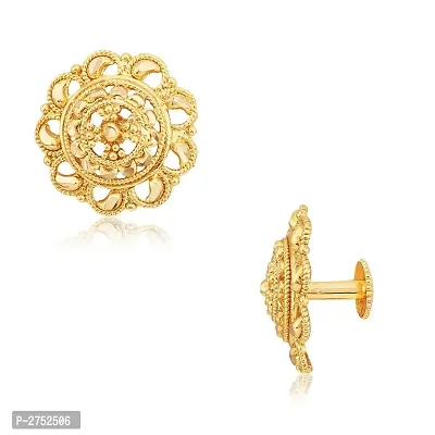 Traditional South Screw Back Alloy Gold and Micron Plated Round Earring-thumb2